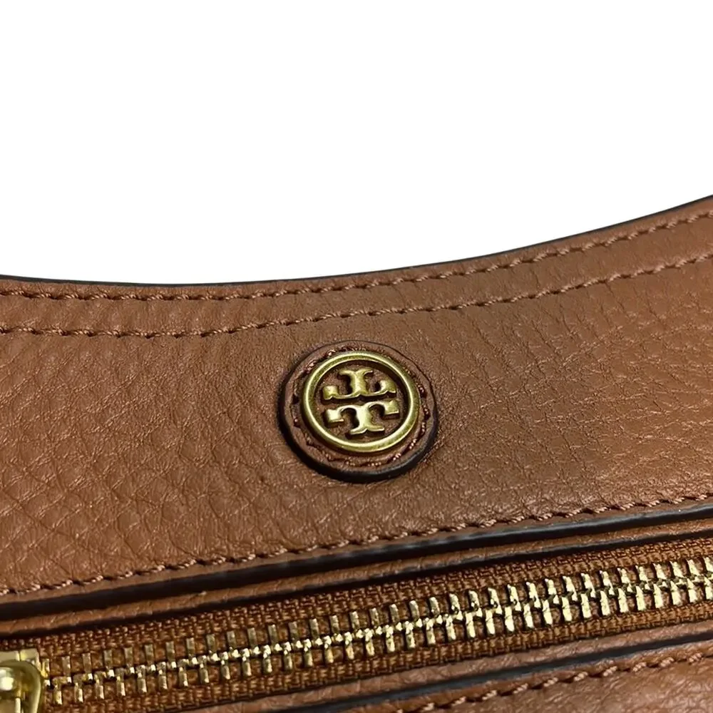 Tory Burch Light Camel Brown Pebbled Leather Crossbody Bag w/ Gold Hardware NWOT